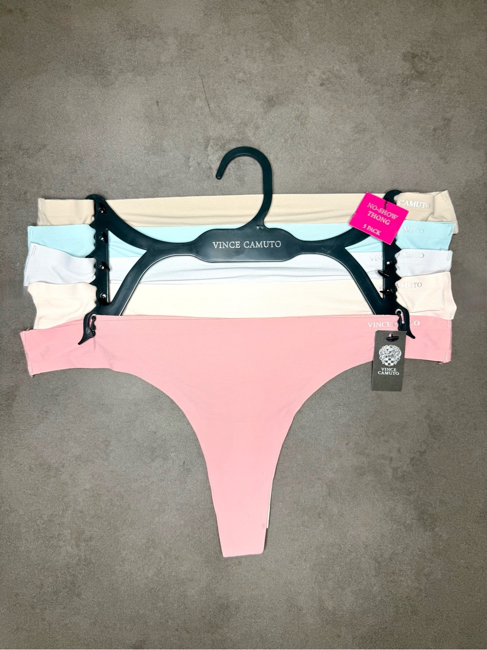 Vince Camuto Women' 5-Pack Seamless No Show‎ Thong Solid Pastels